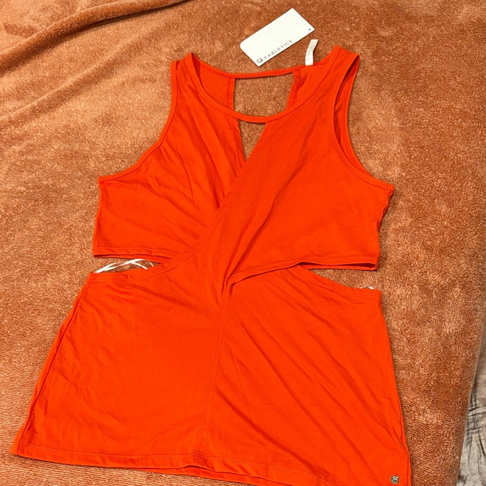 Bold Orange Cutout Tank Top